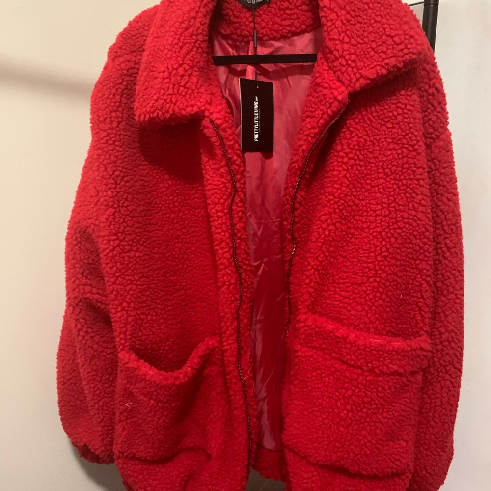 Red teddy jacket / coat